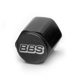 BBS Unlimited Ventilkappe - Aluminium - schwarz - Logo gelasert - 1 Stück
